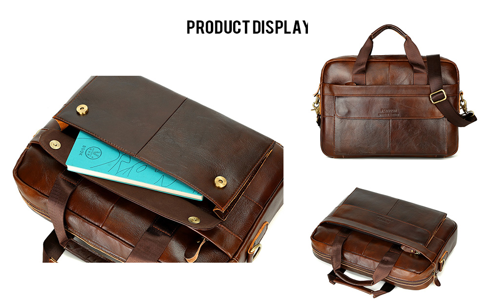 Vintage men's Cow Leather Briefcase Genuine Leather Handbag Laptop Briefcase
