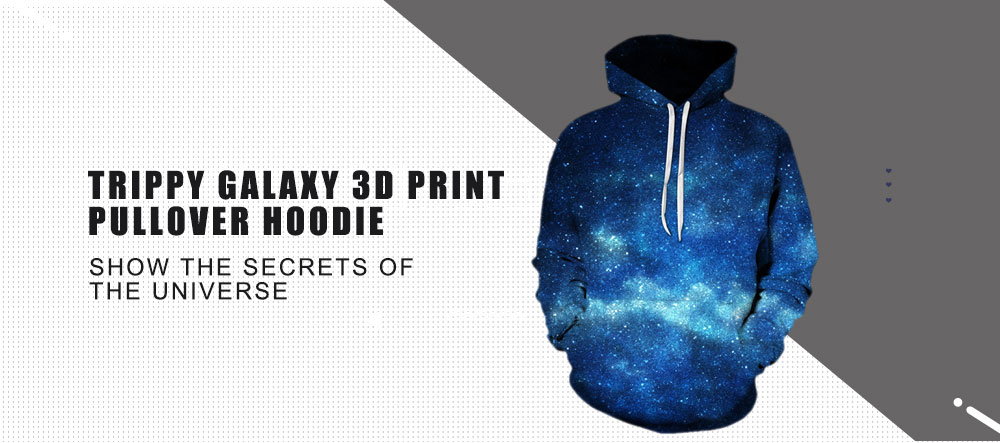 Hooded Trippy Galaxy 3D Print Pullover Hoodie