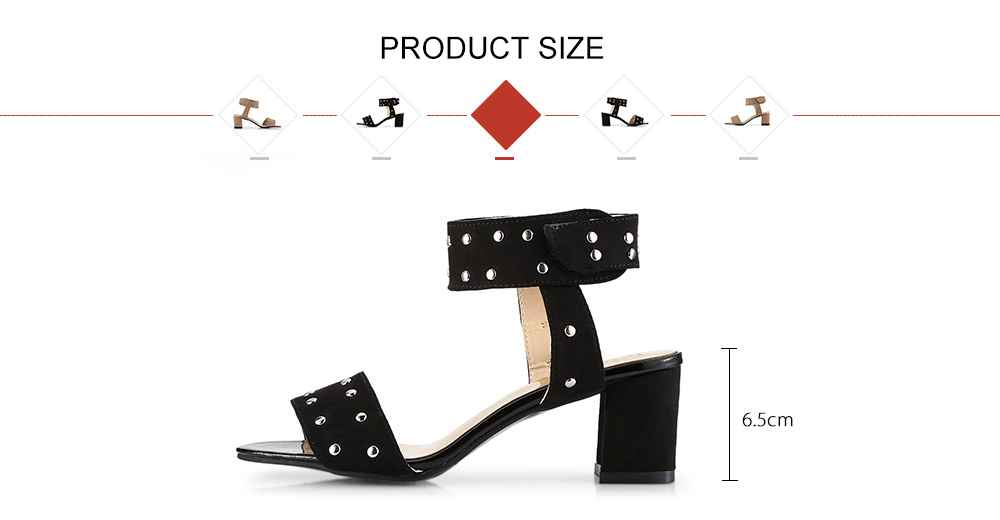 Open Toe Thick Heel Rivet Women Shoes Female Sandals