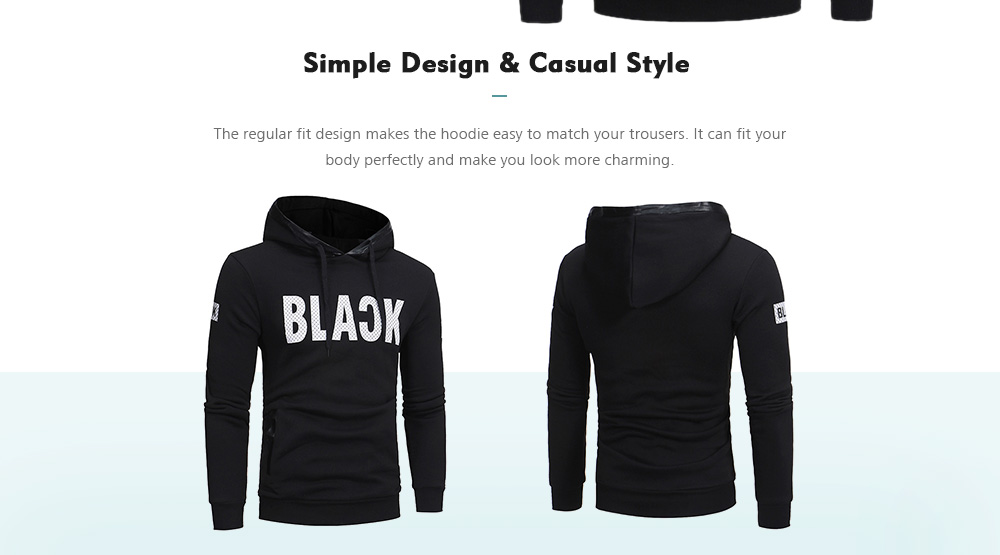 Graphic Print PU Leather Panel Fleece Hoodie