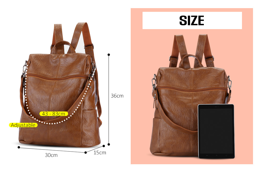 PU Leather Shoulder Bag Personality Backpack