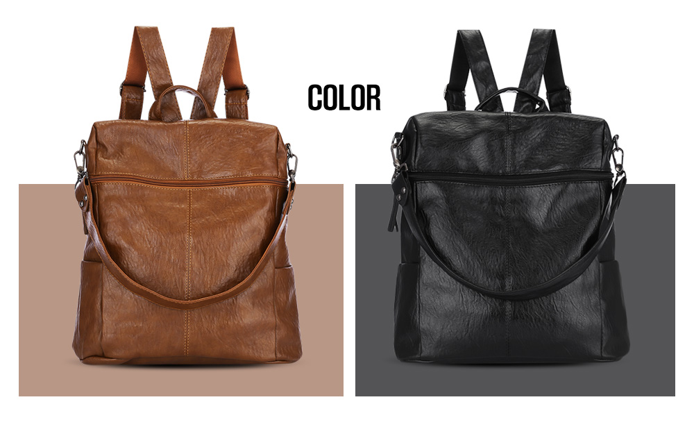 PU Leather Shoulder Bag Personality Backpack