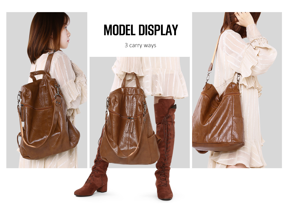 PU Leather Shoulder Bag Personality Backpack