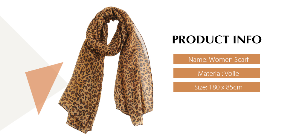 Stylish Leopard Print Lightweight Shawl Long Scarf for Women