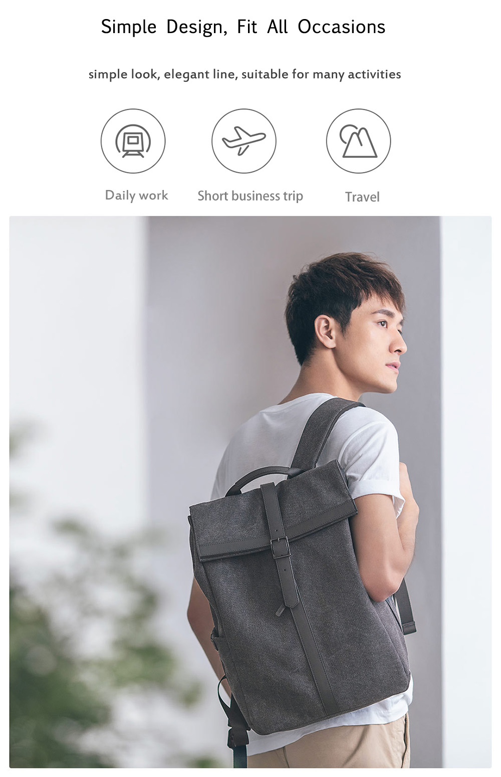 90FUN Grinder Oxford Casual Backpack 15.6 inch Laptop Bag from Xiaomi youpin