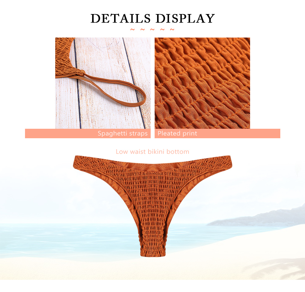 Sexy Pleated Bikini Women Swimsuit Swimwear Set Beachwear Bathing Suit