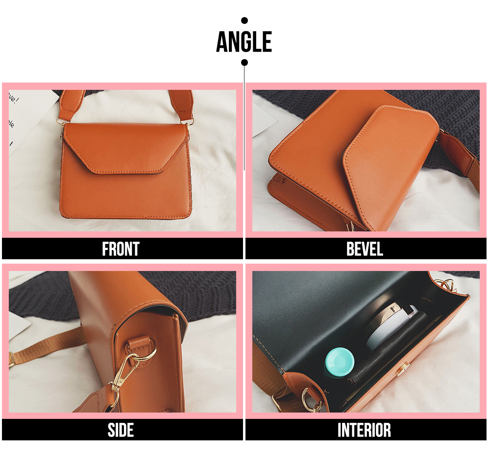 Guapabien Women Messenger Crossbody PU Leather Female Shoulder Bag