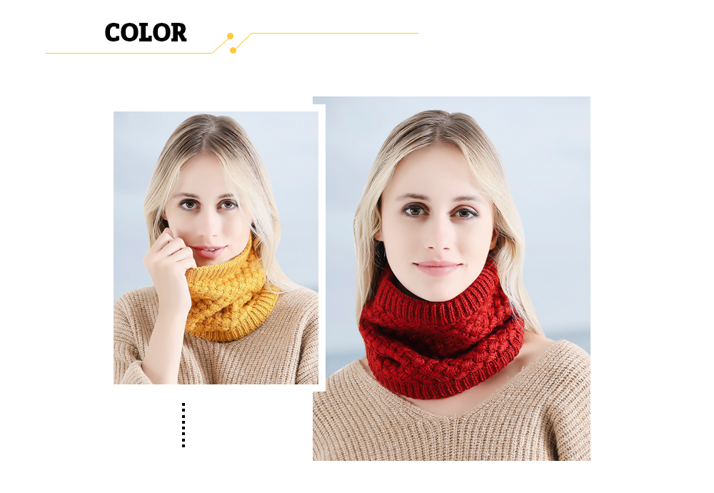 Solid Color Knitted Scarf Headgear Dual Purpose Hat