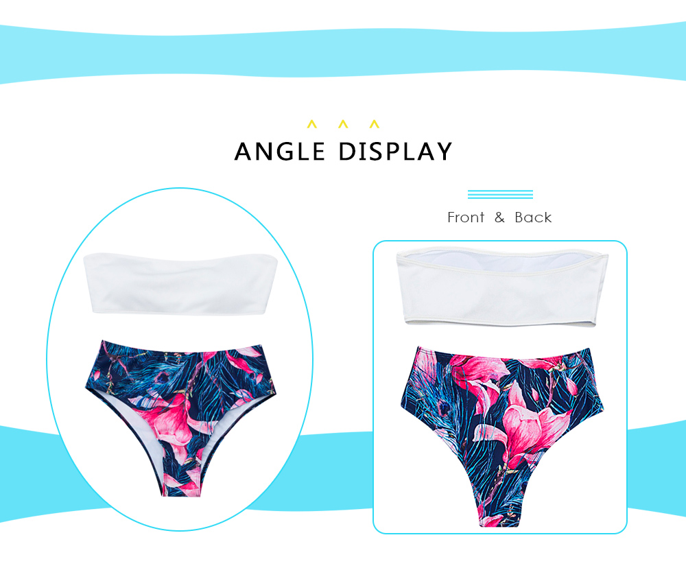 Printing Sexy Women Bikini Set Bandage Wrap Padded Swimwear Swimsuit