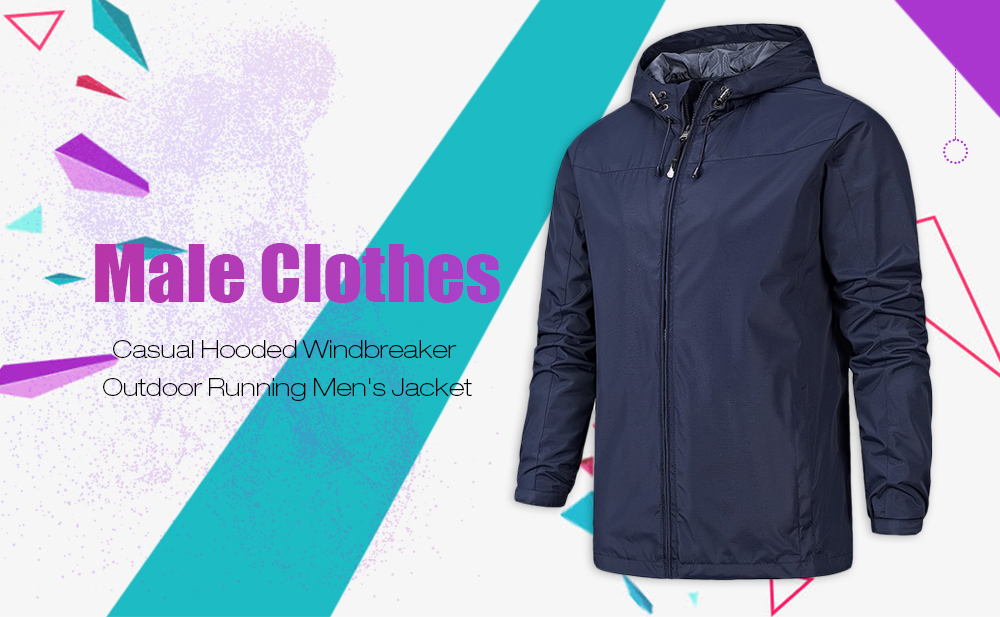 Male Clothes Casual Hooded Windbreaker Outdoor Running Men's Jacket