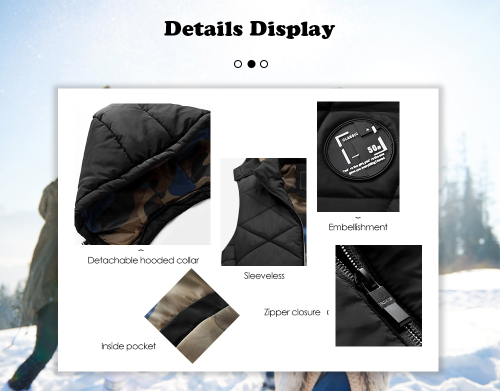 Male Fashion Slim Fit Hooded Down Vest for Men