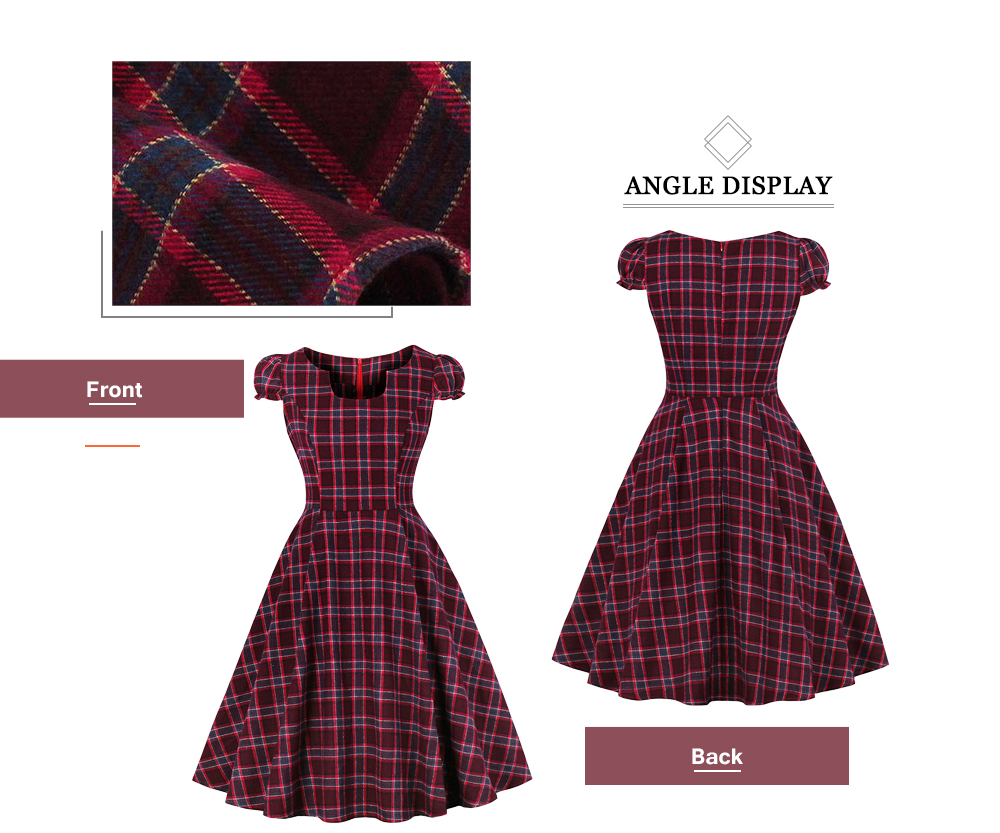 Vintage Plaid Pin Up Dress