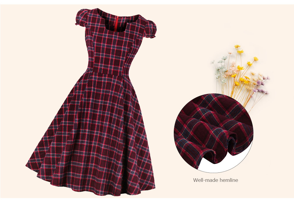 Vintage Plaid Pin Up Dress