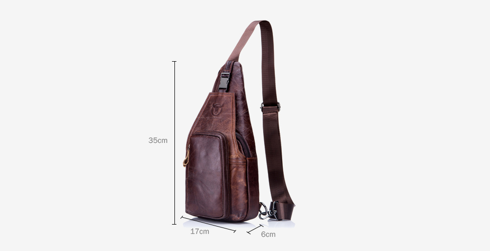 BULLCAPTAIN Anti-theft Genuine Leather Shoulder Bag for Men