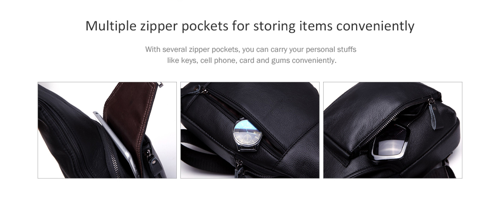 BULLCAPTAIN Anti-theft Genuine Leather Shoulder Bag for Men