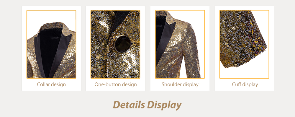 Performance Wear One Button Pockets Sequin Blazer