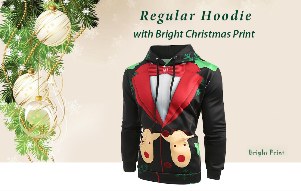 Men Christmas Faux Suit Print Pullover Hoodie