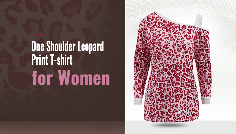 Leopard One Shoulder T-shirt