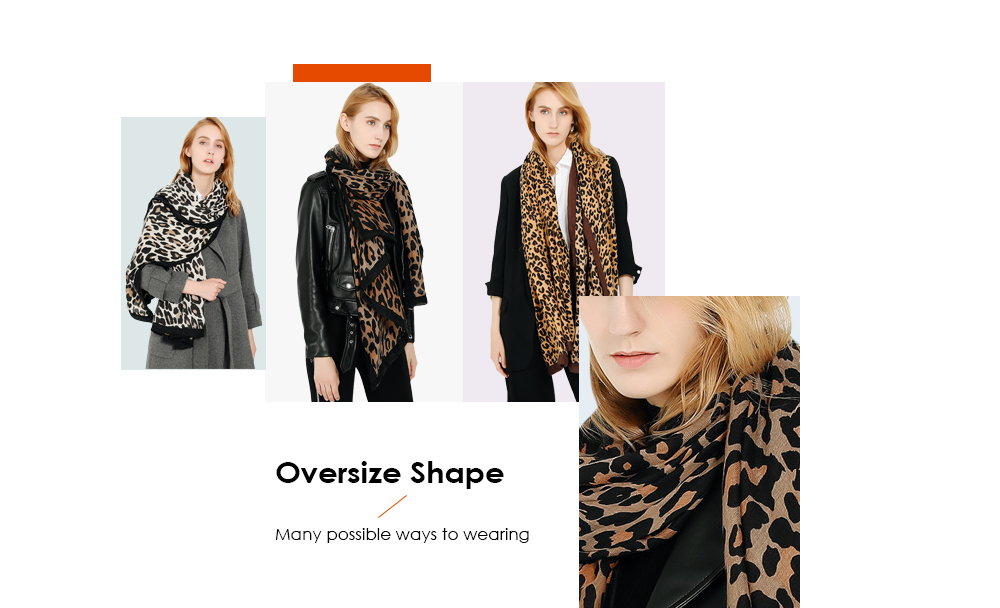 Classic Leopard Print Lightweight Women Long Wrap Shawl Scarf