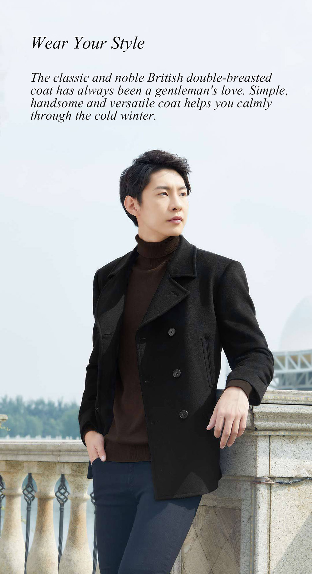 Man's Pure Wool Short Coat from Xiaomi youpin