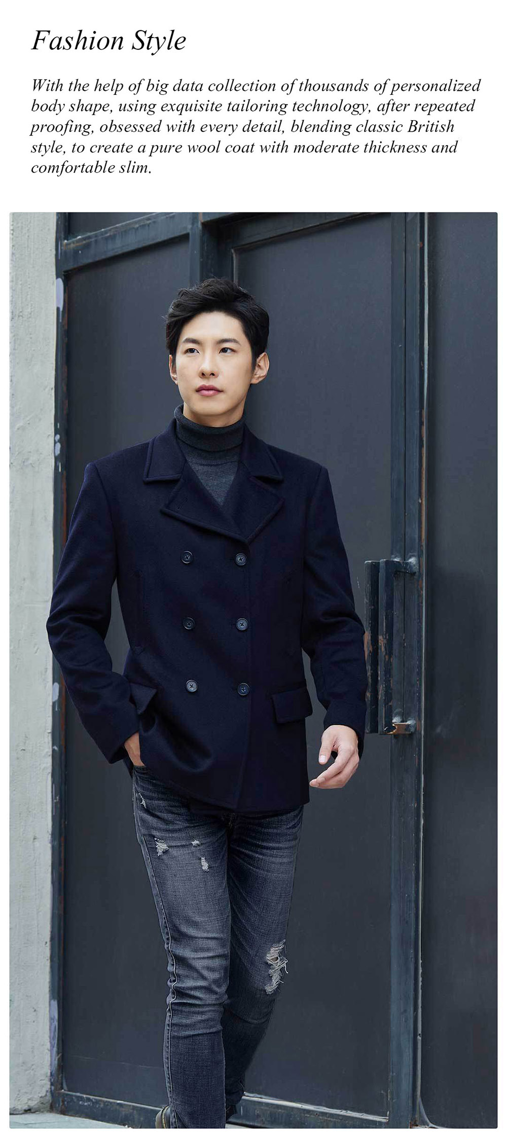 Man's Pure Wool Short Coat from Xiaomi youpin