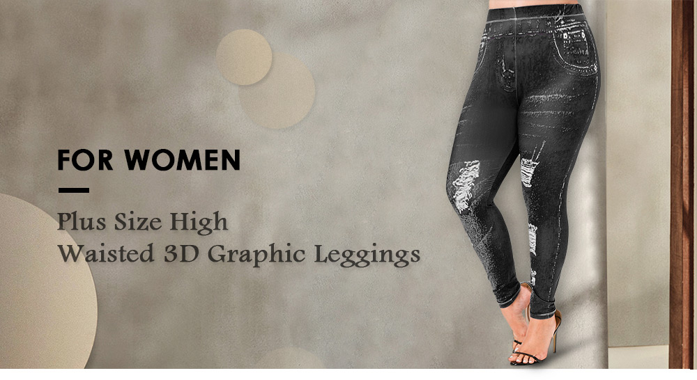 Plus Size 3D Graphic Leggings