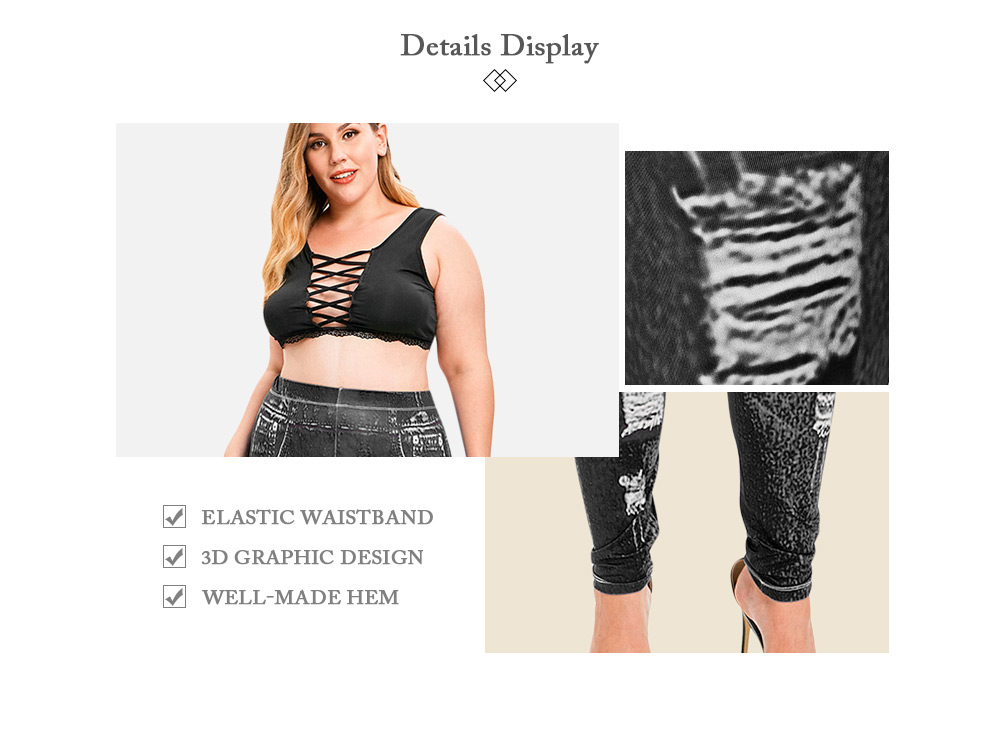 Plus Size 3D Graphic Leggings