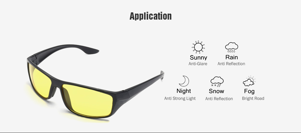 Unisex Driving Anti Glare Night Vision Driver Safety UV Protection Glasses