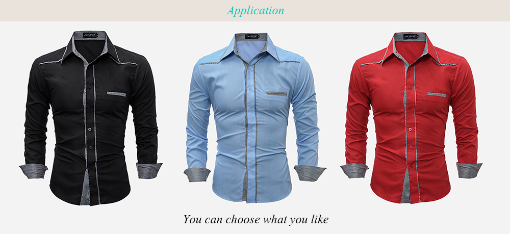 Fashion Button Down Long Sleeve Shirt for Men