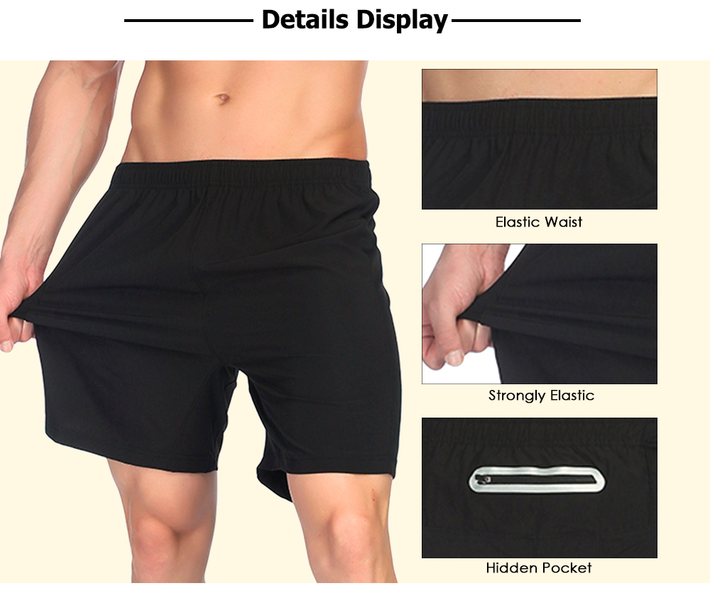 Flat Front Running Gym Sports Elastic Short Sweatpants for Men