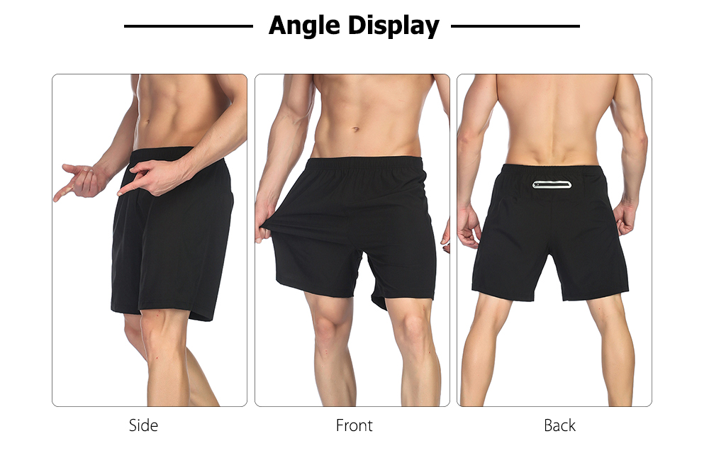 Flat Front Running Gym Sports Elastic Short Sweatpants for Men