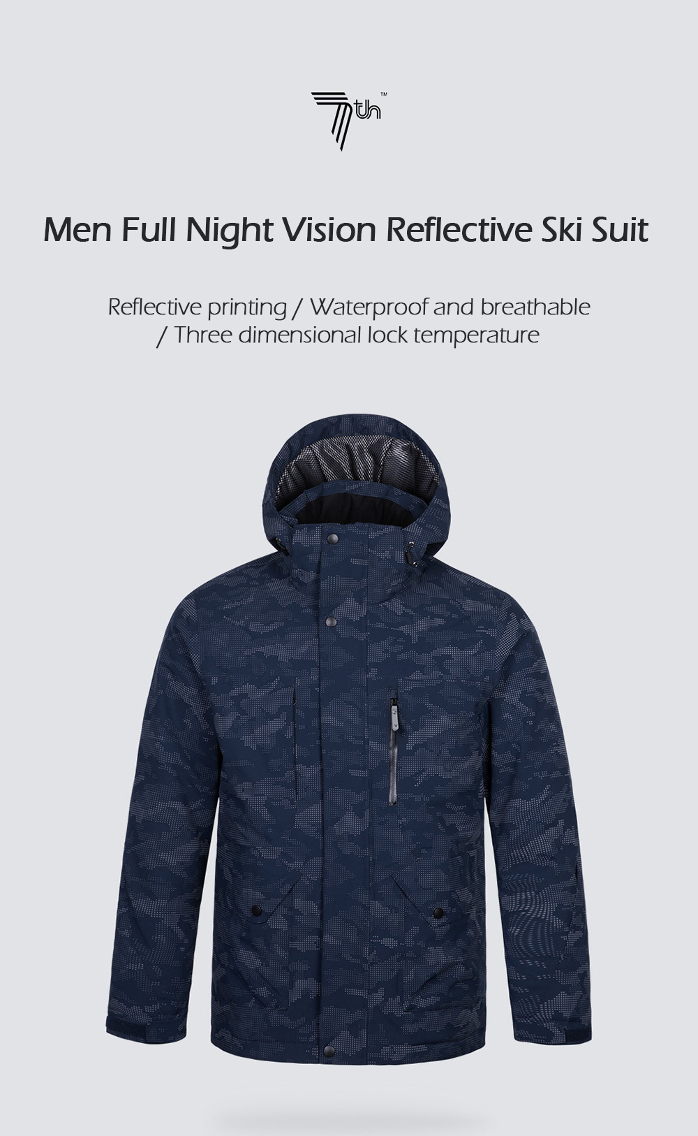 Men Full Night Vision Reflective Ski Suit from Xiaomi Youpin