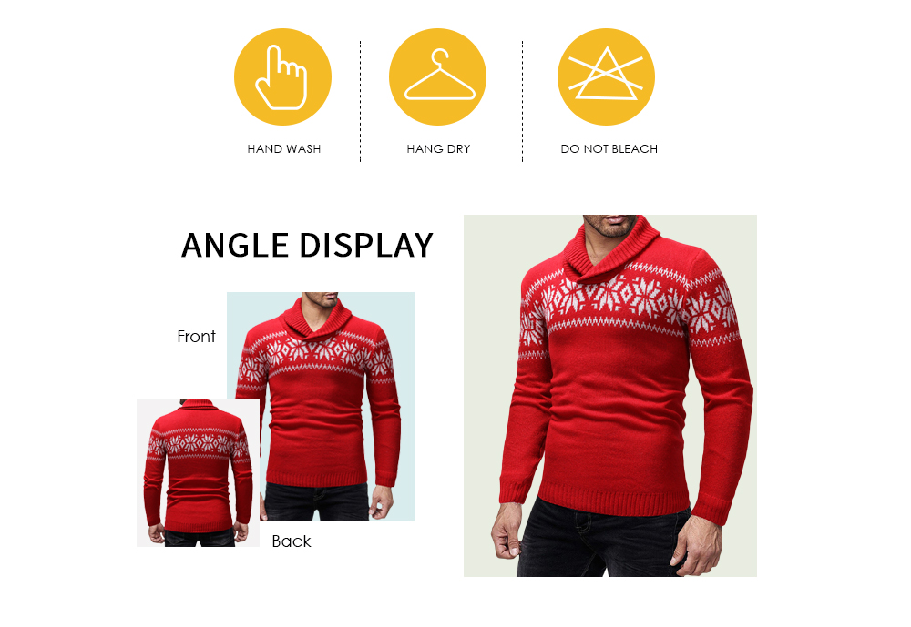 Men Casual Pullover Pattern Breathable Sweater
