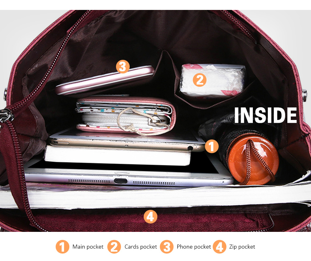 Women Light Luxury Youth Versatile Backpack Travel Bag for Girls