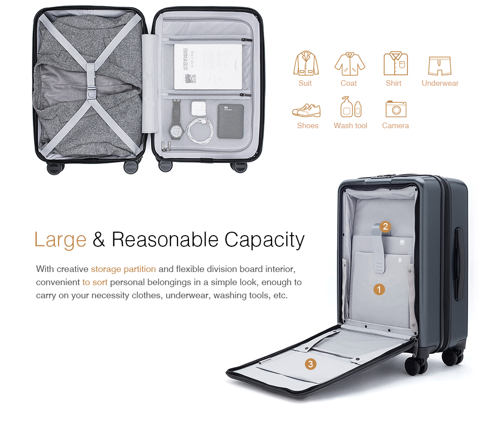 Xiaomi Business 20-inch Opening Cabin Travel Suitcase with Universal Wheel