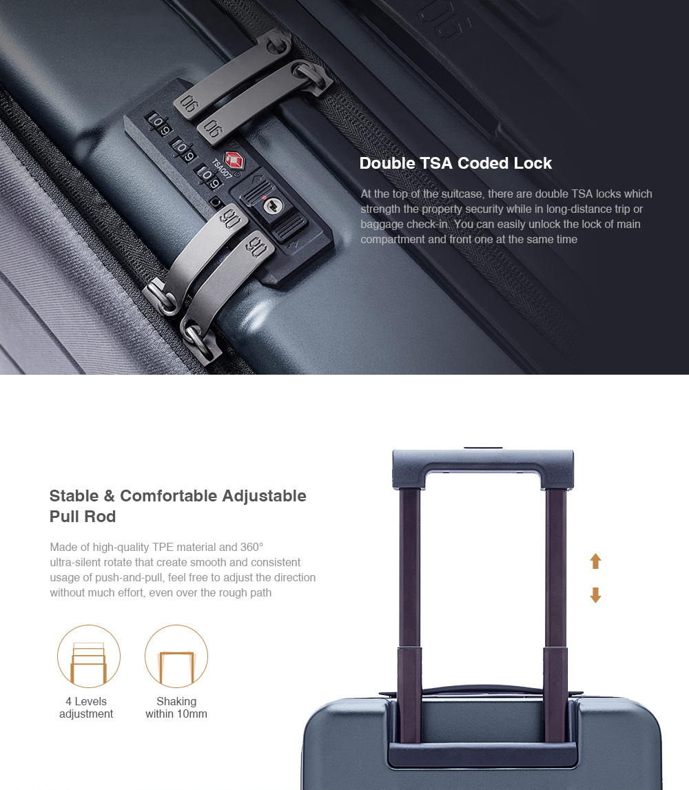 Xiaomi Business 20-inch Opening Cabin Travel Suitcase with Universal Wheel