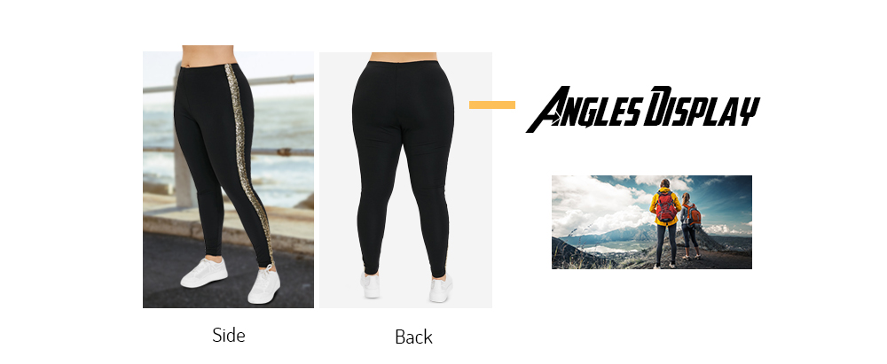 Plus Size High Waisted Sequined Leggings