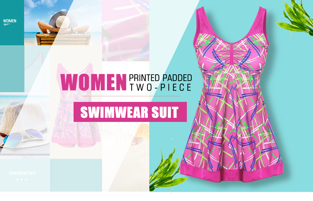 Women Printed Padded Two-piece Bathing Swimwear Suit