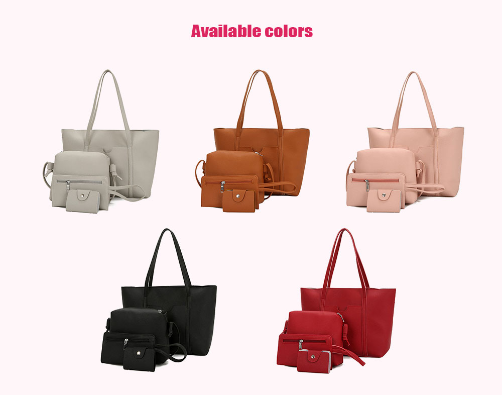 Textured Leather 4 Pieces Shoulder Bag Set