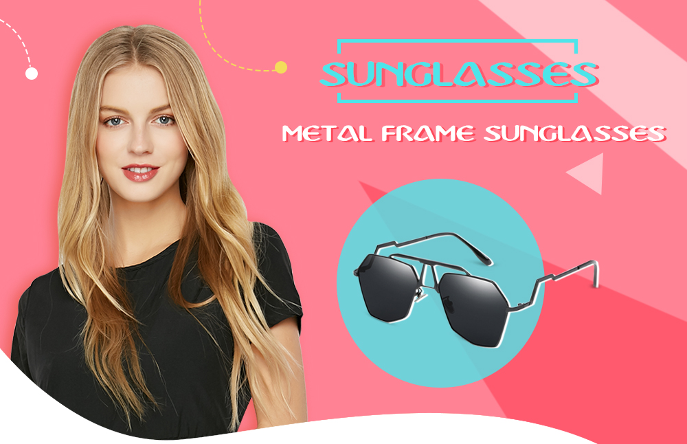 Geometric Metal Frame Sunglasses Unisex