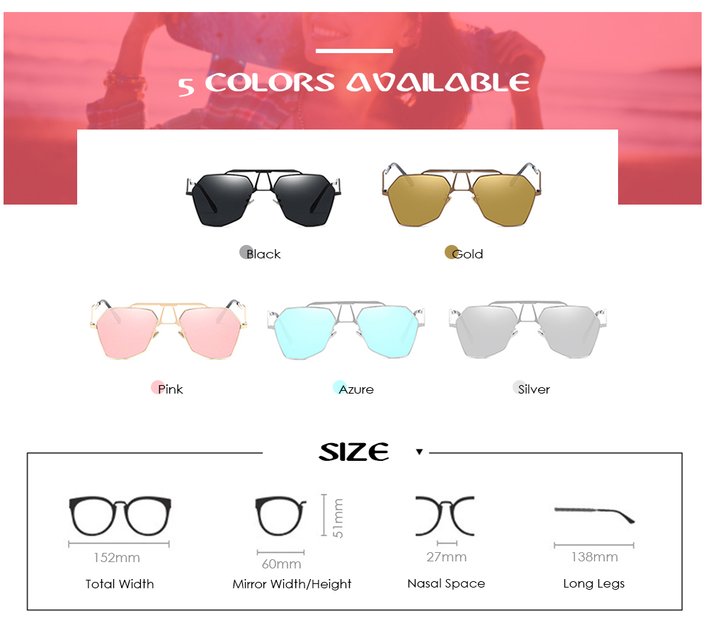 Geometric Metal Frame Sunglasses Unisex