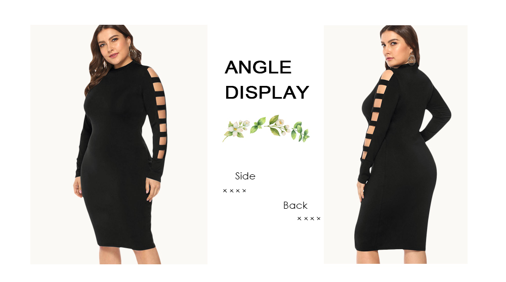 Plus Size Ladder Sleeve Bodycon Dress