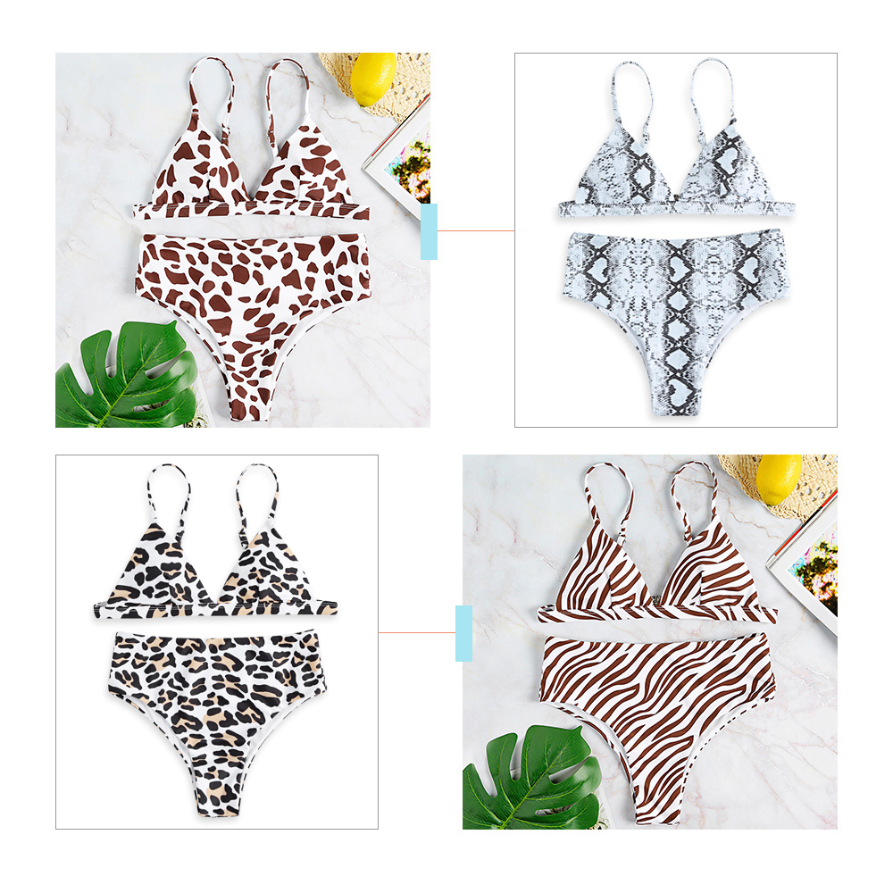 PASSOSIE Animal Printed Padded High Waist Sexy Women Bikini Set