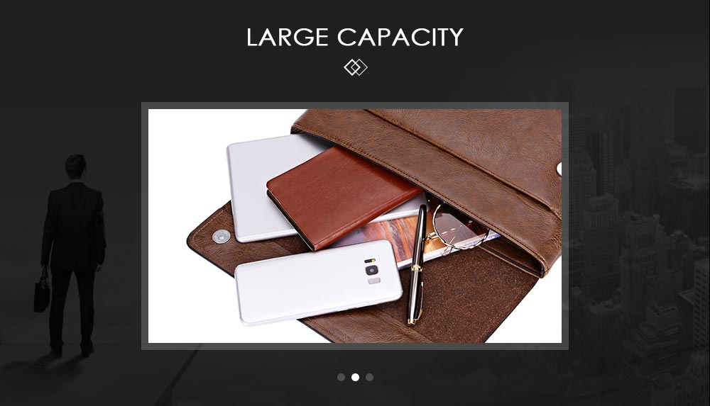 Large Capacity Solid Color PU Leather Crossbody Shoulder Bag for Men