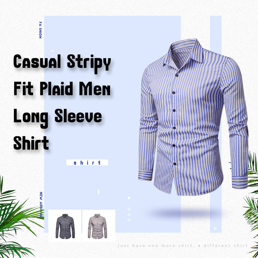 Stripe Print Hem Curved Long Sleeve Shirt - Black - 4607308116