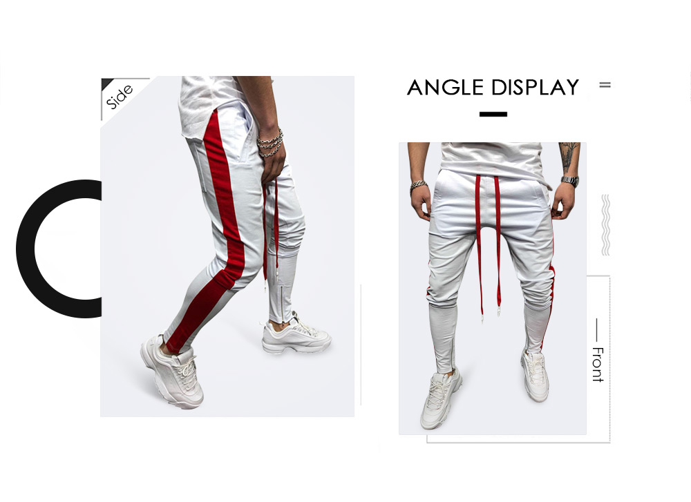 Two Tones Side Striped Patch Sports Pants