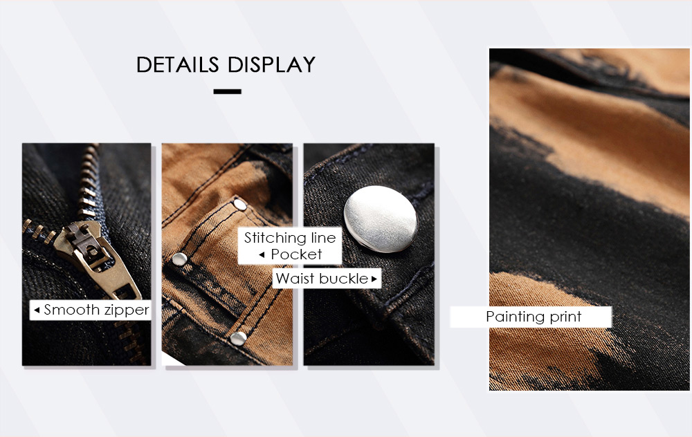 Painting Print Long Straight Casual Jeans