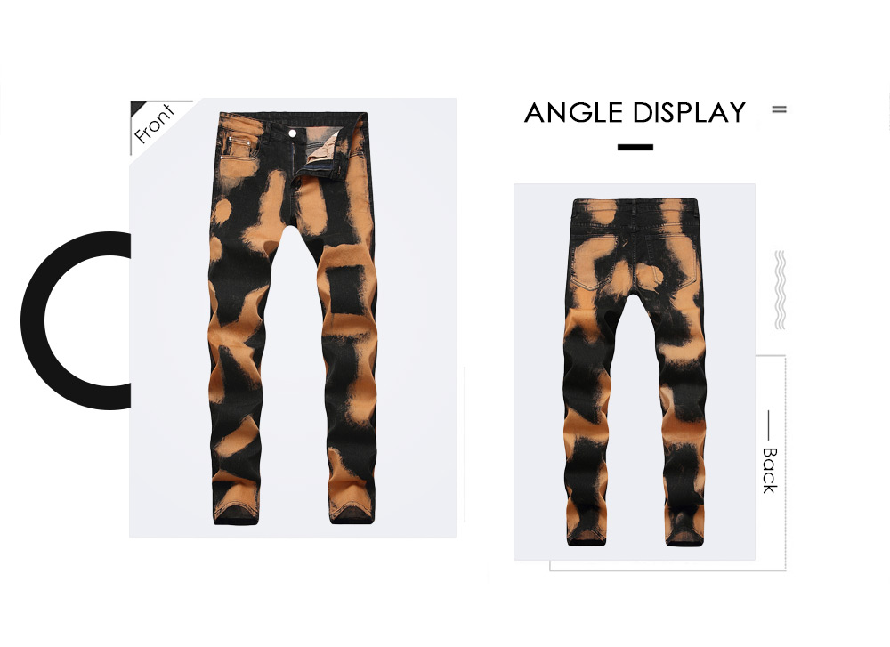Painting Print Long Straight Casual Jeans