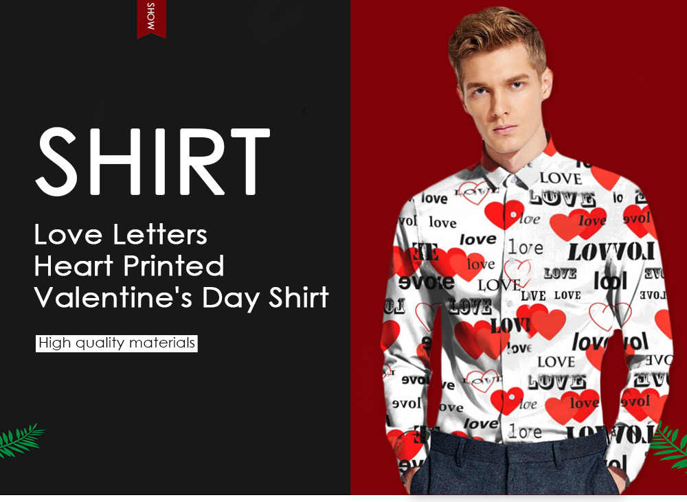 Love Letters Heart Printed Valentine's Day Shirt