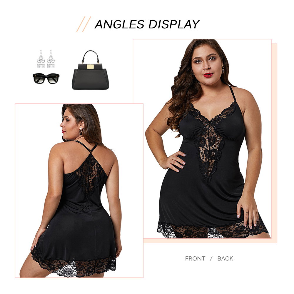 Plus Size Lace Panel Tunic Babydoll